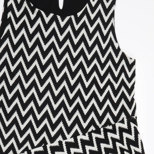 Klass Womens Black Herringbone  Basic Blouse Size 20
