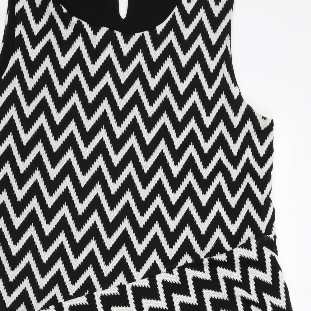 Klass Womens Black Herringbone  Basic Blouse Size 20
