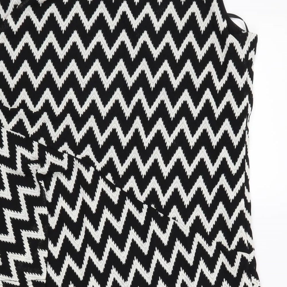 Klass Womens Black Herringbone  Basic Blouse Size 20