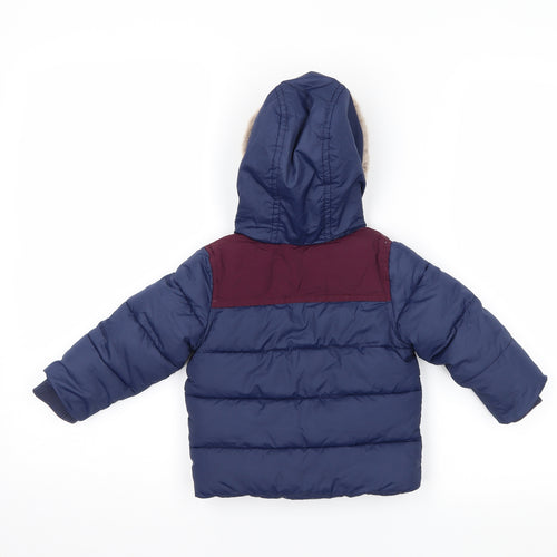 John Lewis Boys Blue   Puffer Jacket Coat Size 6-9 Months