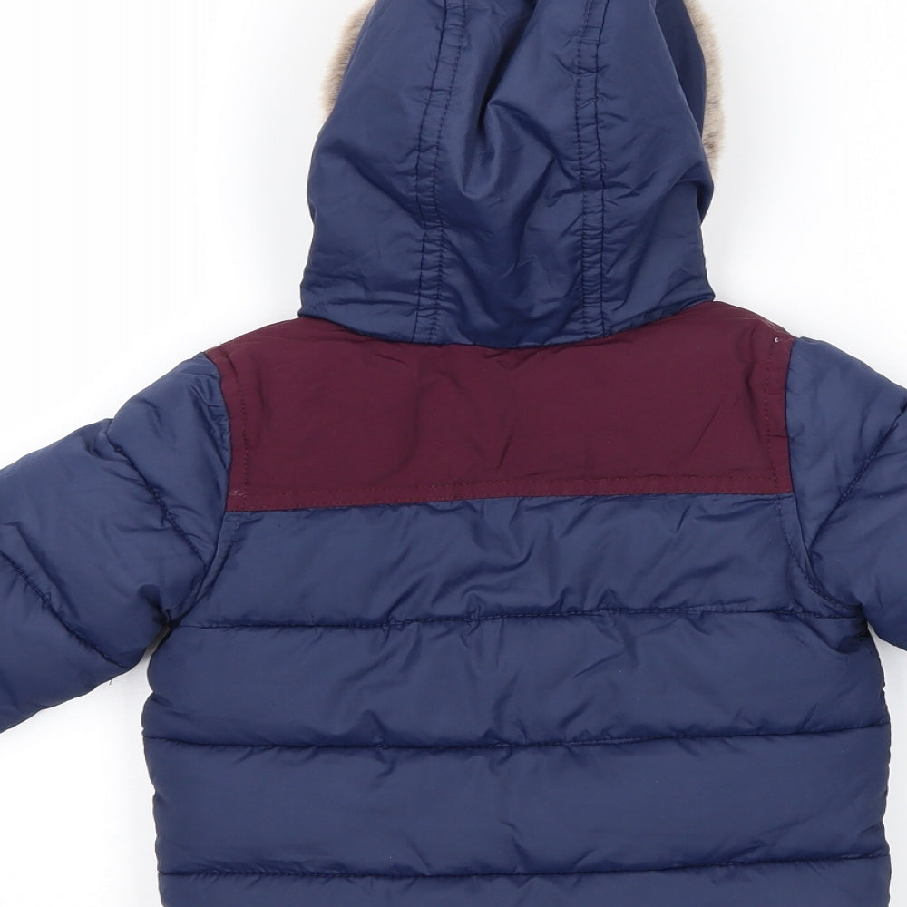 John Lewis Boys Blue   Puffer Jacket Coat Size 6-9 Months