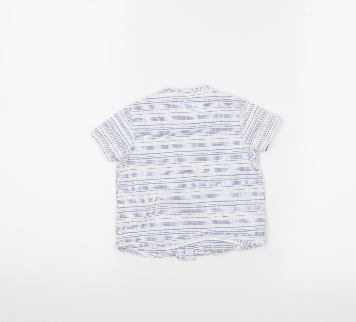 F&F Boys White Striped  Basic Button-Up Size 6-9 Months