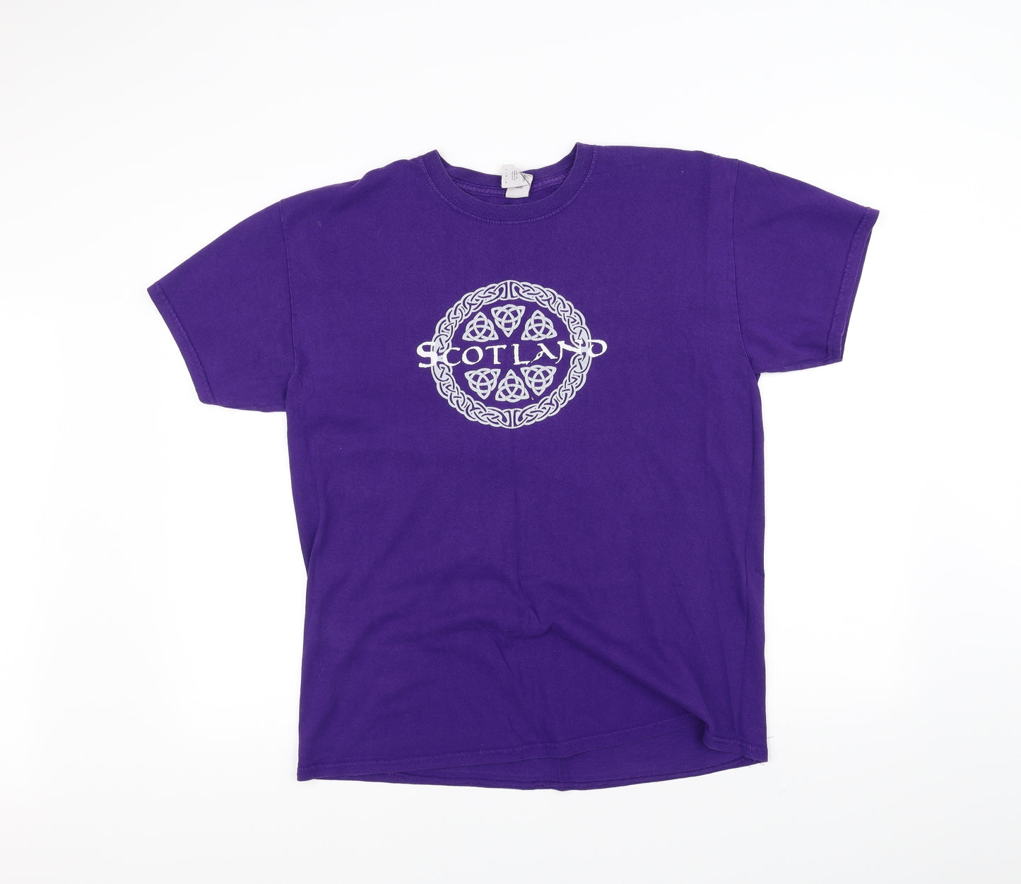 Gilden Mens Purple    T-Shirt Size L