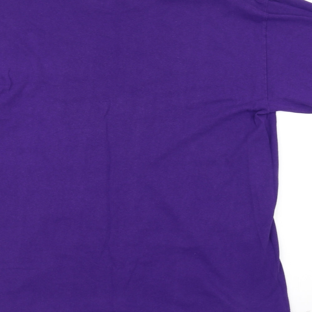 Gilden Mens Purple    T-Shirt Size L
