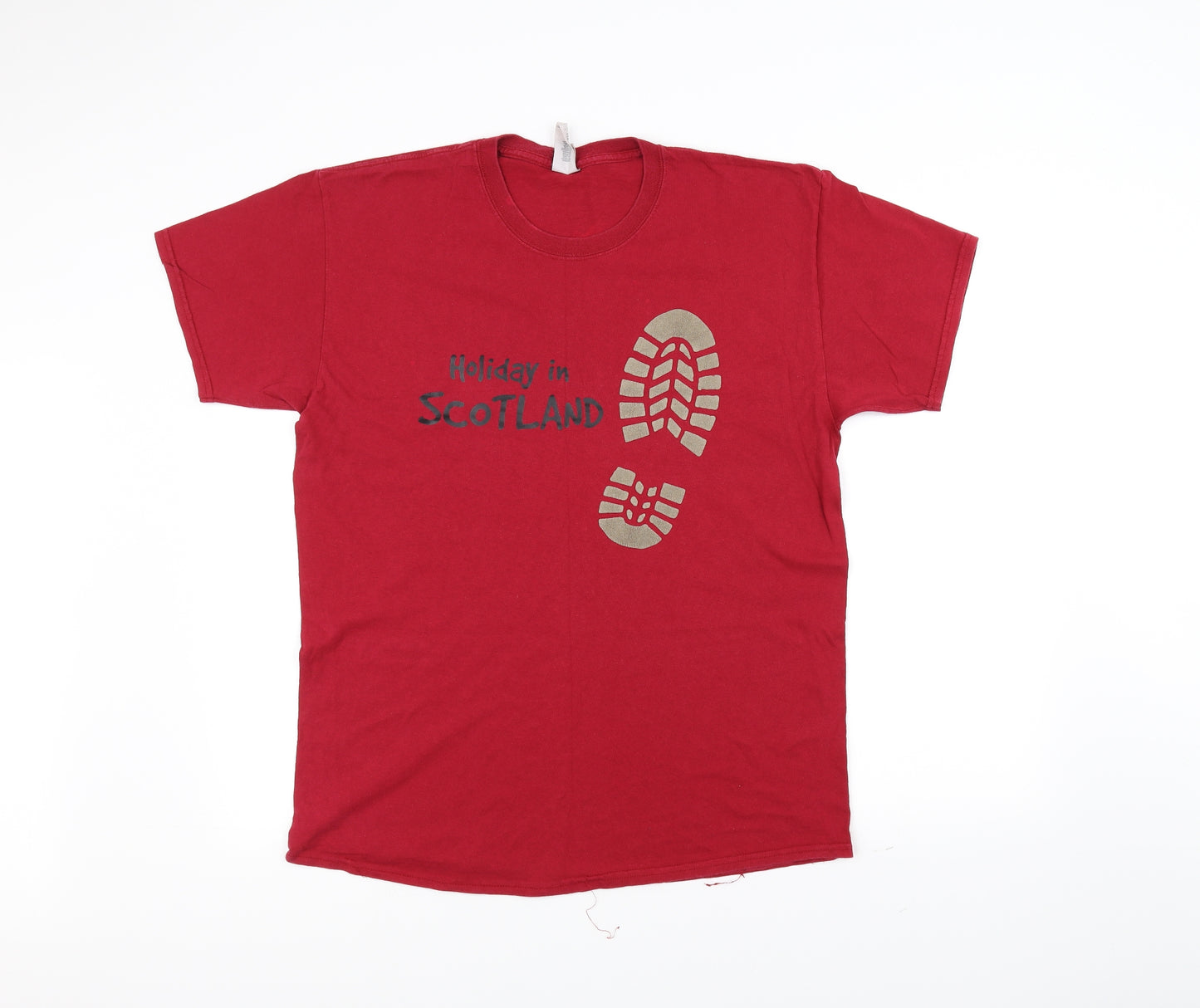 Gilden Mens Red    T-Shirt Size L