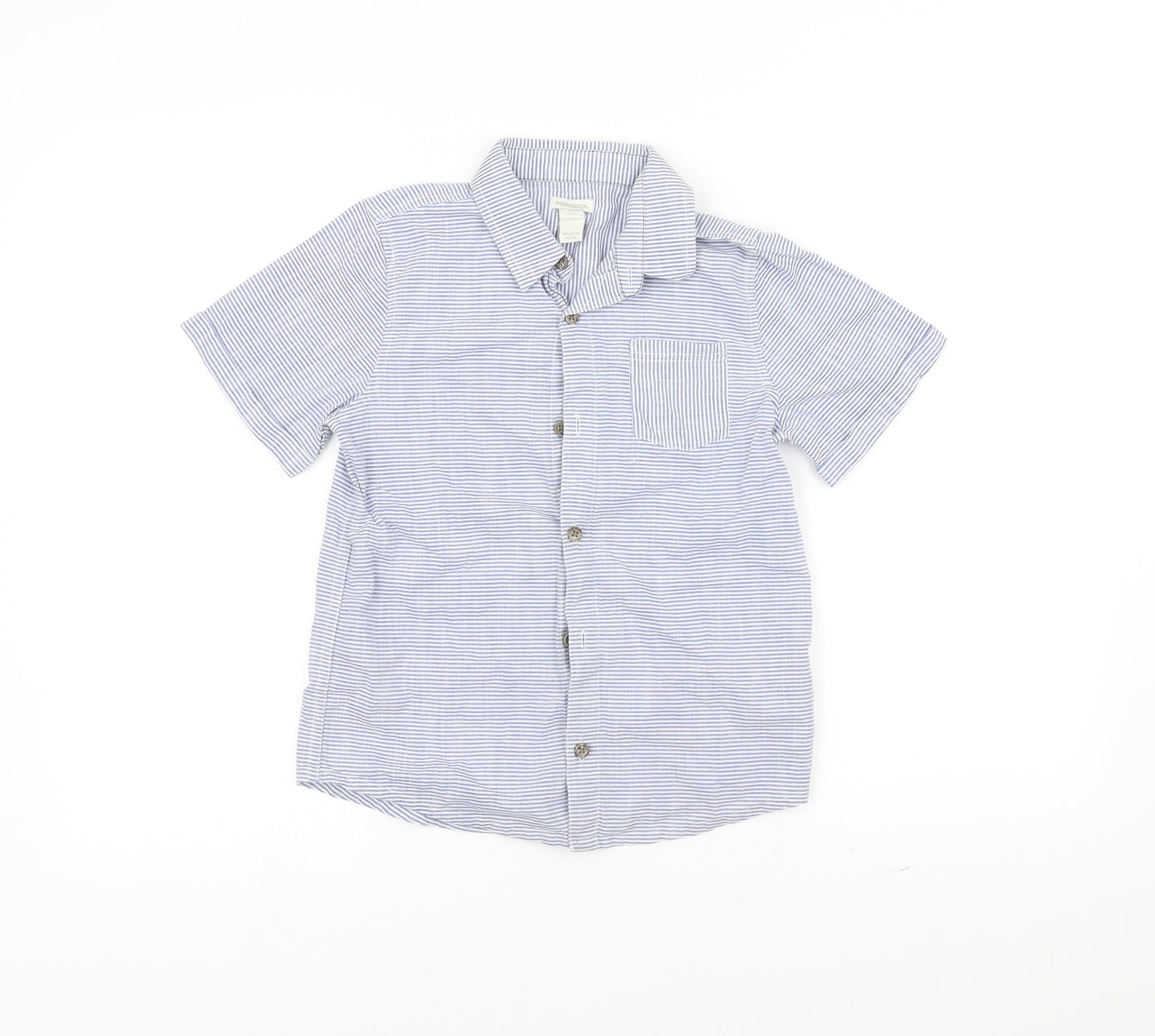 Monsoon Boys Blue   Basic Button-Up Size 9-10 Years