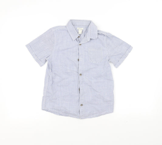 Front view of Monsoon boys’ blue basic button-up, size 9-10, years