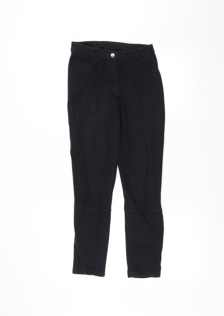 Olympus Womens Black Sweatpants Trousers Size 8 L25 in
