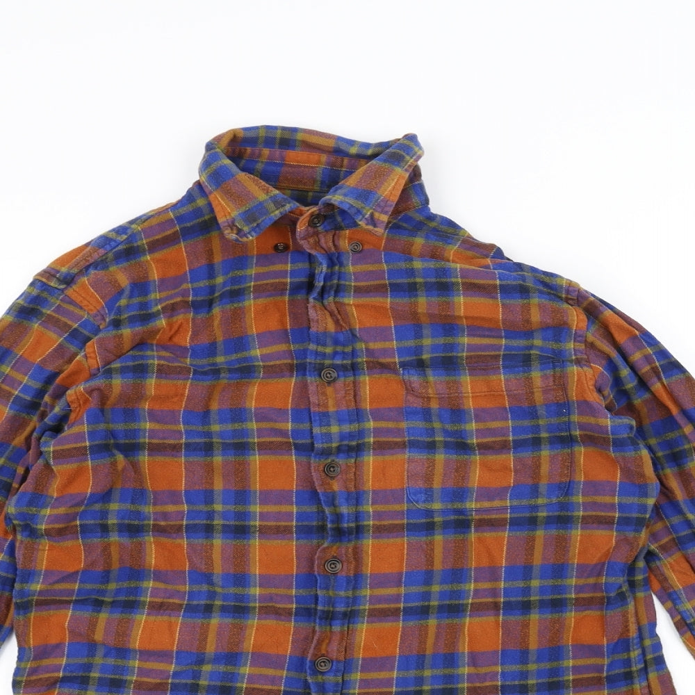 Land's End Mens Orange    Dress Shirt Size S