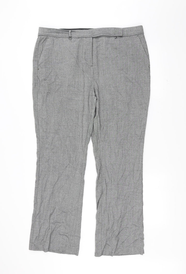 Per Una Womens Grey Trousers Size 18 L29 in