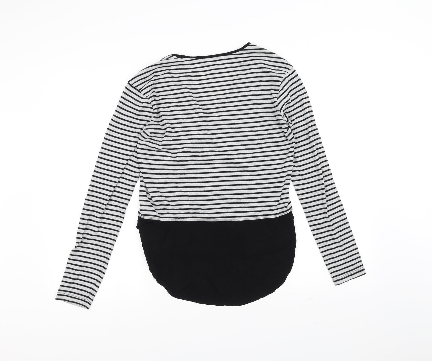 Zara Womens Black Striped  Basic T-Shirt Size S
