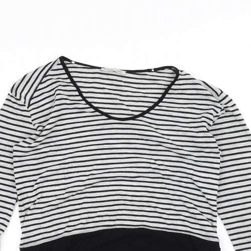 Zara Womens Black Striped  Basic T-Shirt Size S