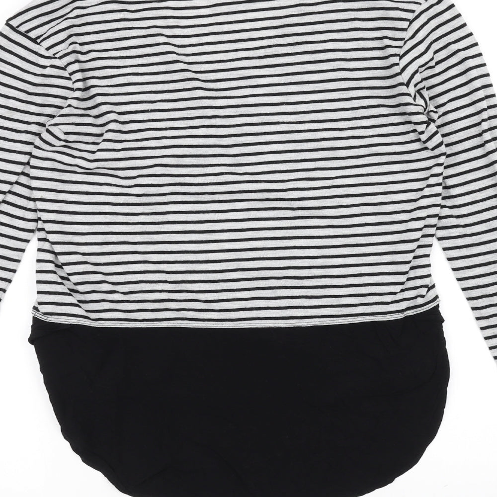 Zara Womens Black Striped  Basic T-Shirt Size S
