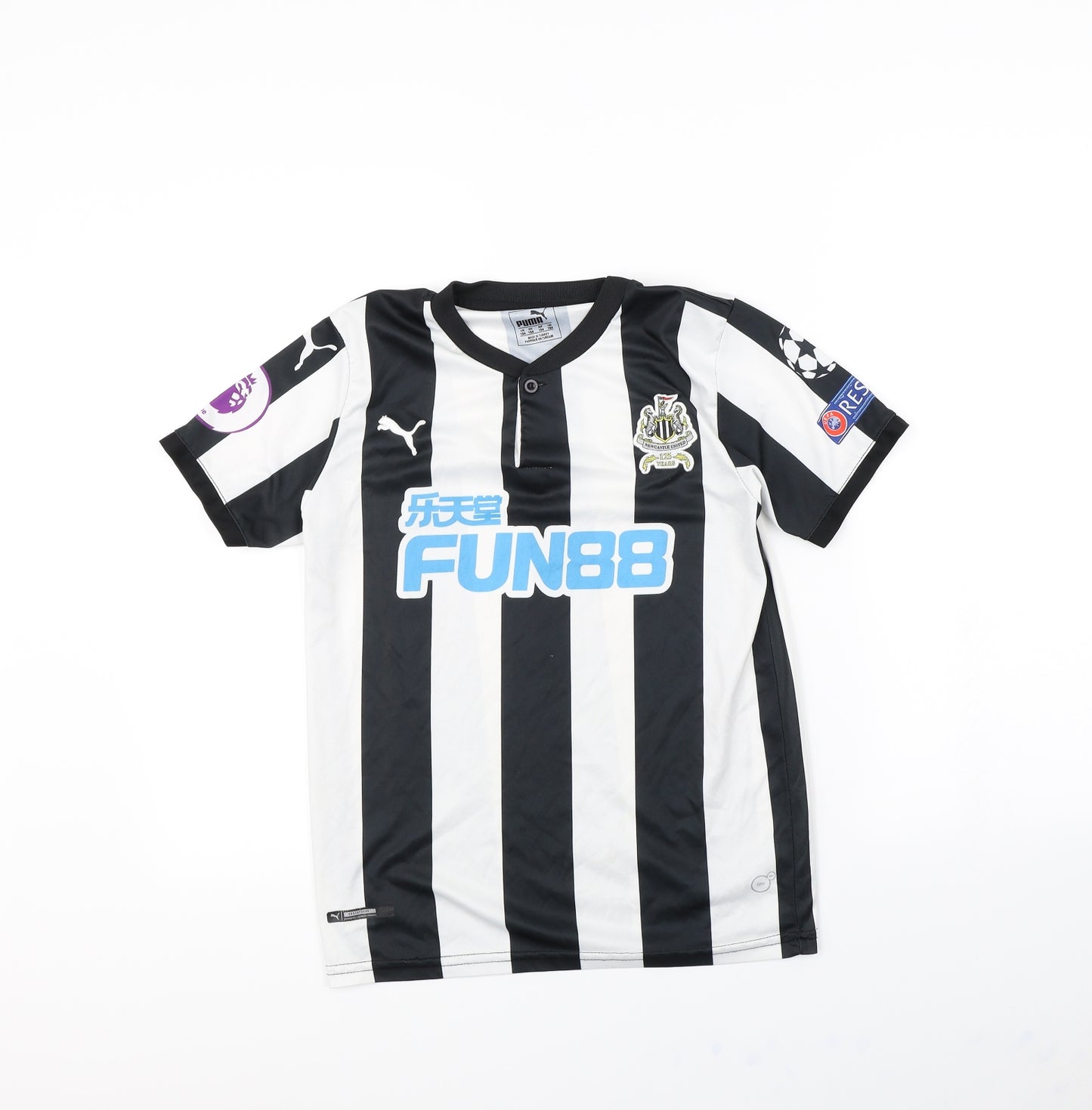 PUMA Boys White Striped  Basic T-Shirt Size 14 Years  - Newcastle United