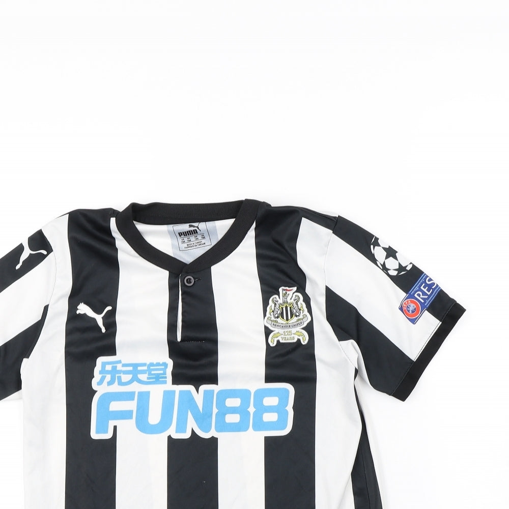 PUMA Boys White Striped  Basic T-Shirt Size 14 Years  - Newcastle United
