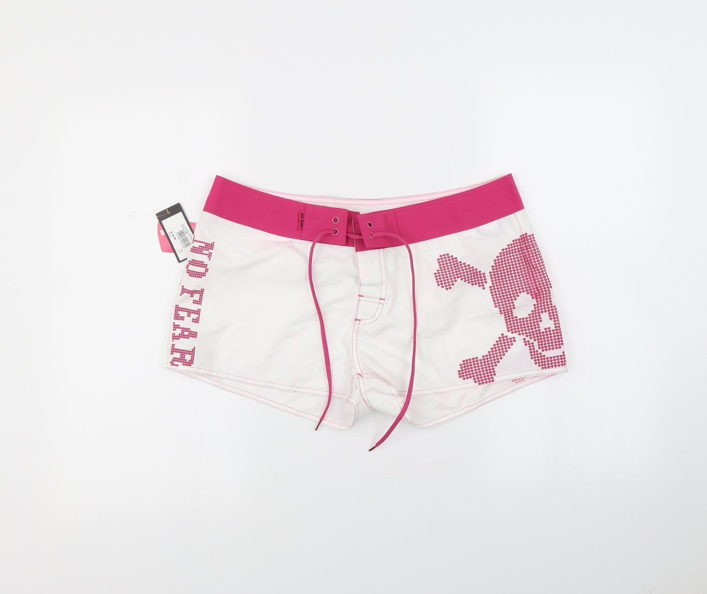 No Fear Womens White   Sweat Shorts Size 14