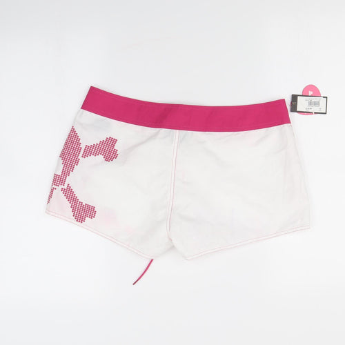 No Fear Womens White   Sweat Shorts Size 14