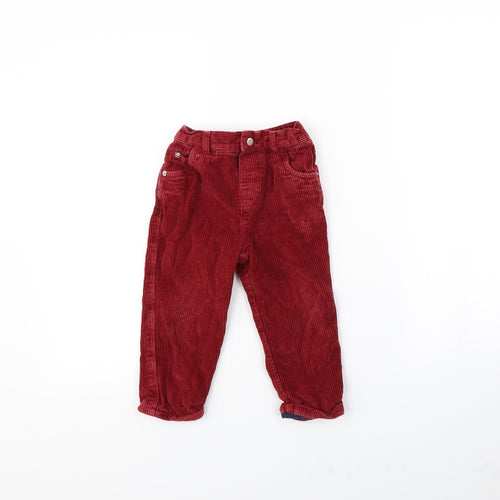 M&Co Boys Red   Cargo Trousers Size 18 Months