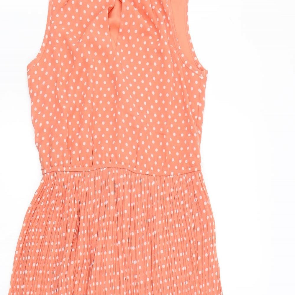 Blue vanilla Womens Pink Polka Dot  Fit & Flare  Size 10