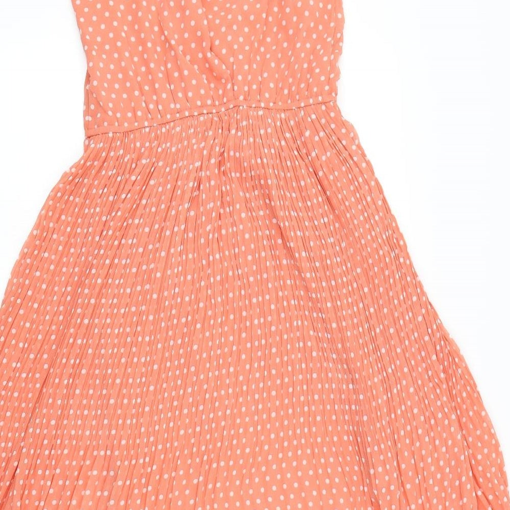 Blue vanilla Womens Pink Polka Dot  Fit & Flare  Size 10