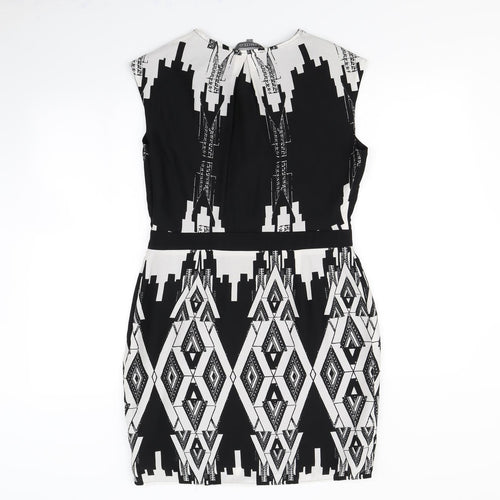 LIMITED Womens Black Geometric  Pencil Dress  Size 10