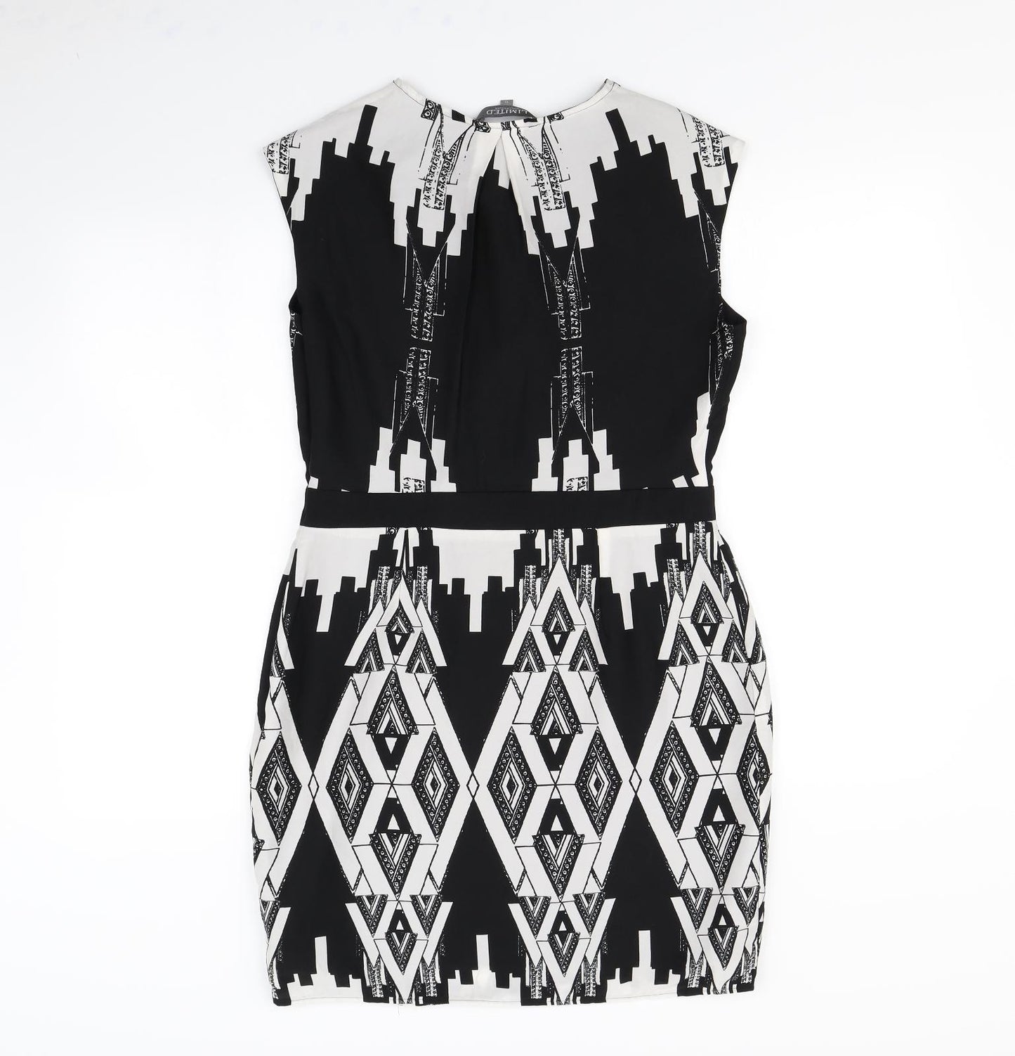 LIMITED Womens Black Geometric  Pencil Dress  Size 10