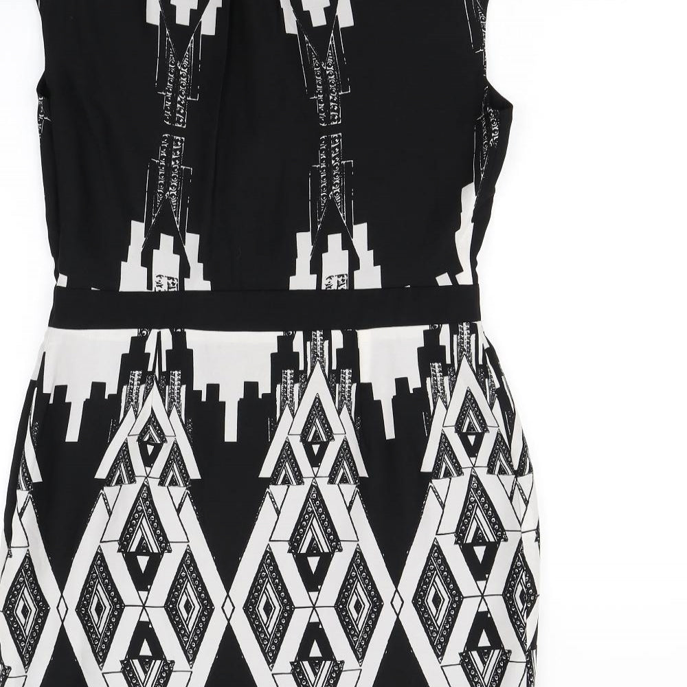 LIMITED Womens Black Geometric  Pencil Dress  Size 10