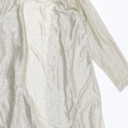 Preworn Womens Gold   Cardigan Jumper Size 18