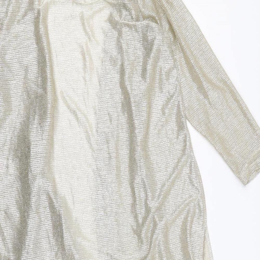 Preworn Womens Gold   Cardigan Jumper Size 18