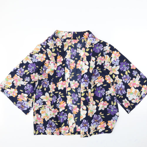 So Fabulous Womens Blue Floral  Jacket  Size 16