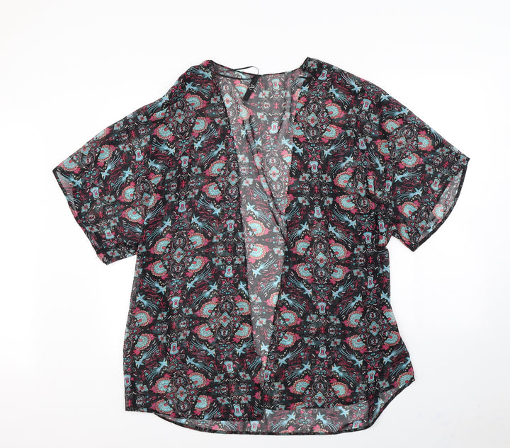 Preworn Womens Black Geometric Jacket Size 14