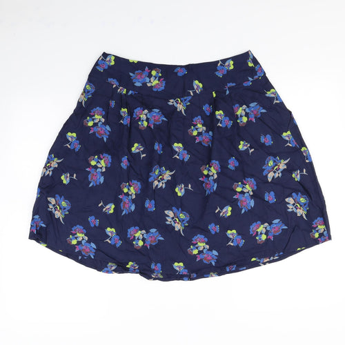 m&S Womens Blue Floral  Skater Skirt Size 12