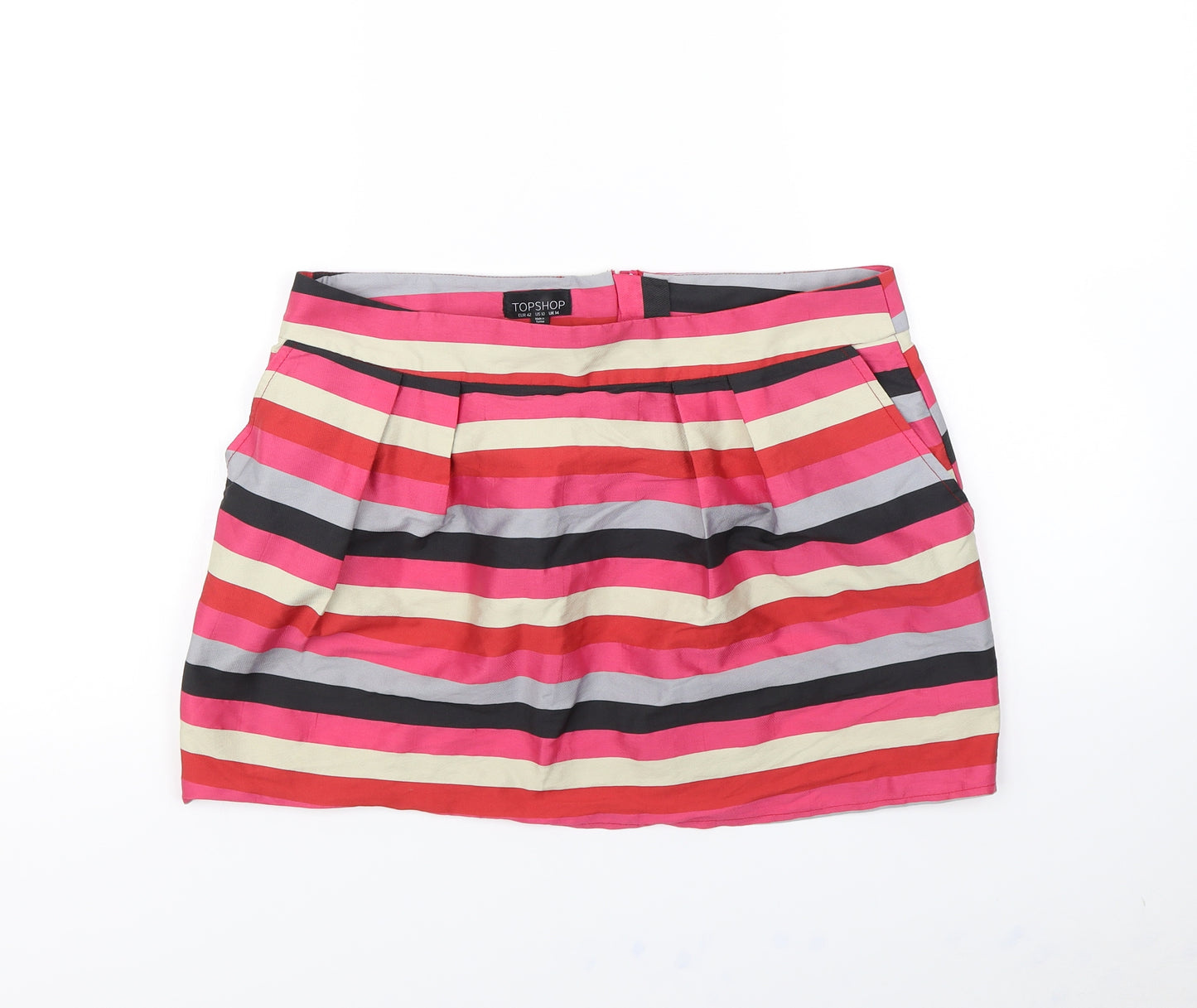 Topshop Womens Multicoloured Striped  Mini Skirt Size 14