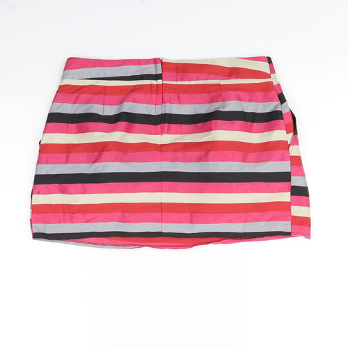 Topshop Womens Multicoloured Striped  Mini Skirt Size 14