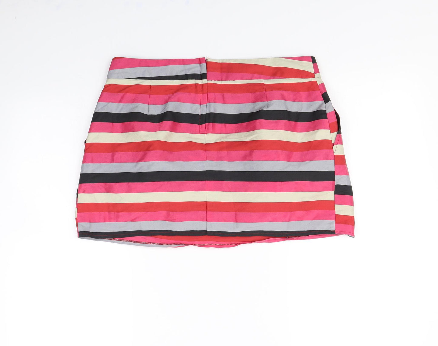 Topshop Womens Multicoloured Striped  Mini Skirt Size 14