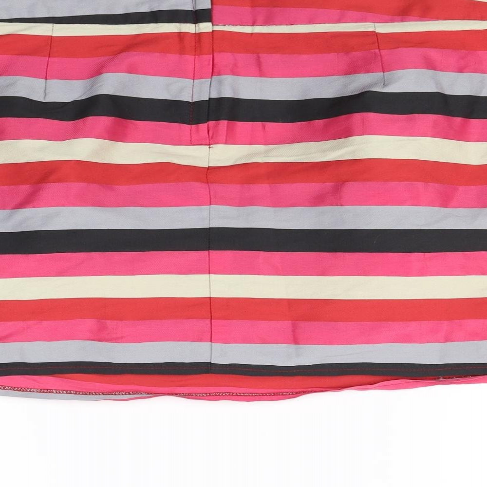 Topshop Womens Multicoloured Striped  Mini Skirt Size 14