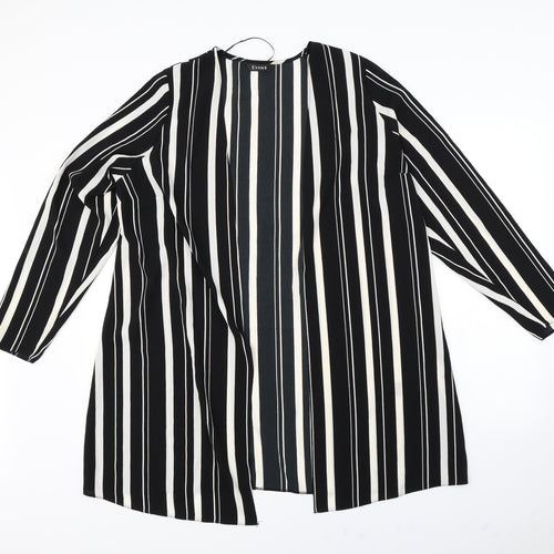 Evans Womens Black Striped  Jacket  Size 14
