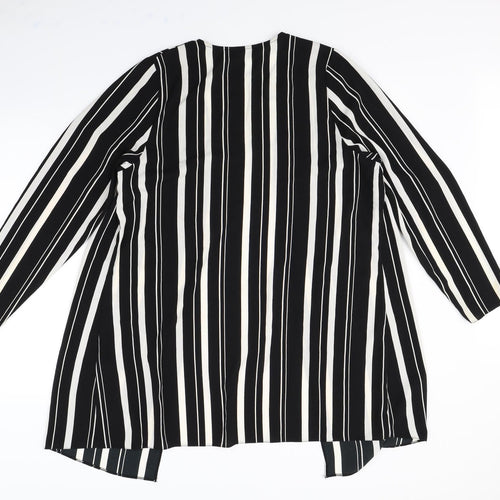 Evans Womens Black Striped  Jacket  Size 14