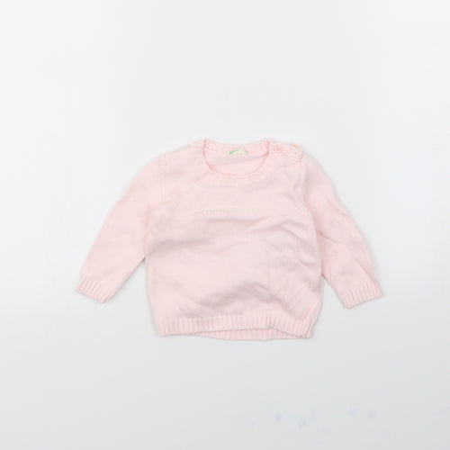 Benetton Baby Pink   Pullover Jumper Size 3-6 Months