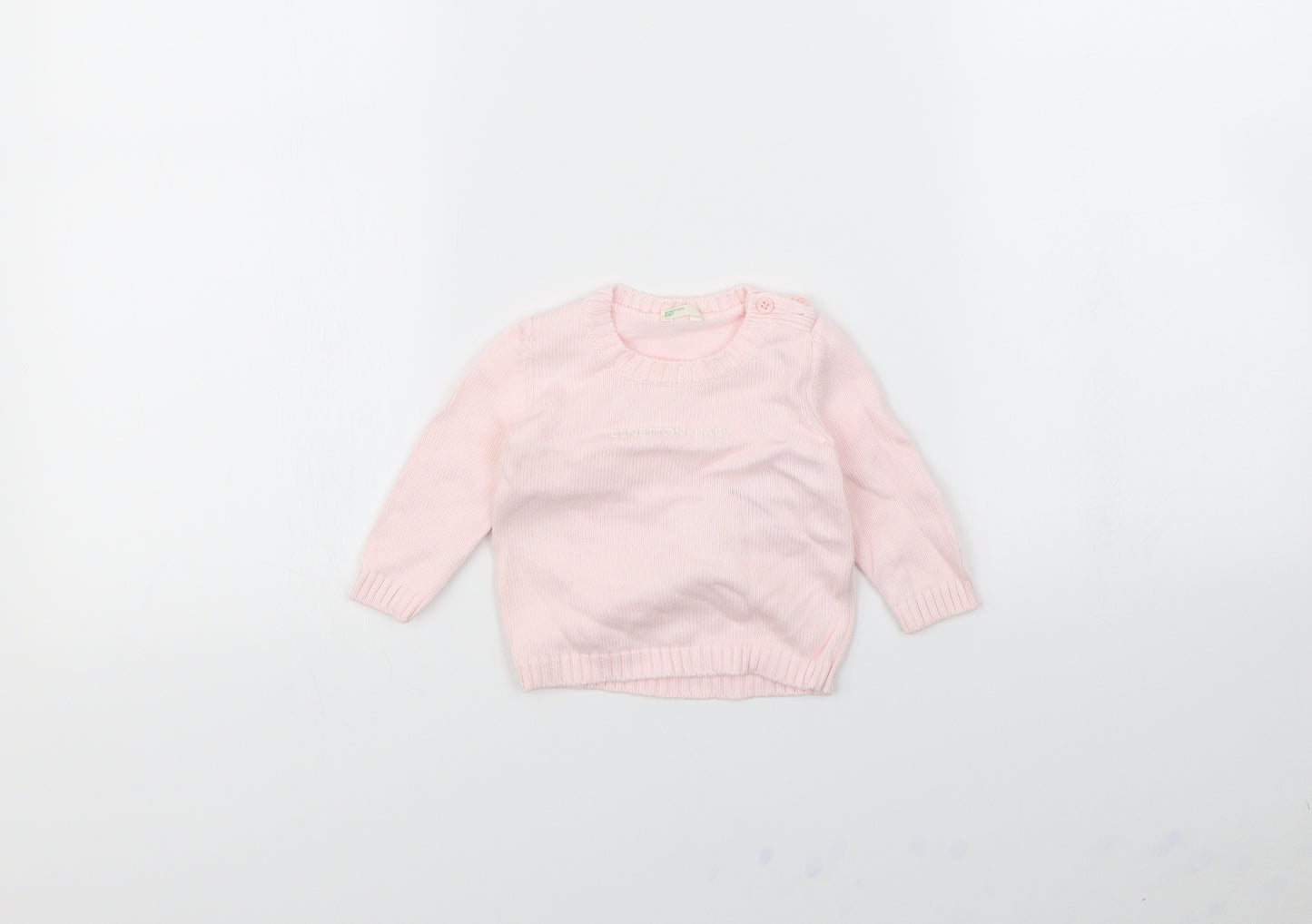 Benetton Baby Pink   Pullover Jumper Size 3-6 Months