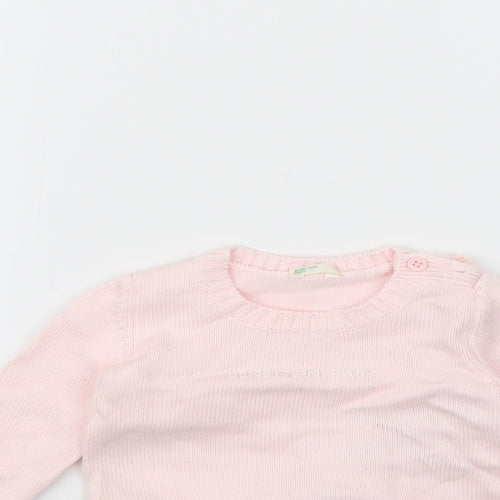 Benetton Baby Pink   Pullover Jumper Size 3-6 Months