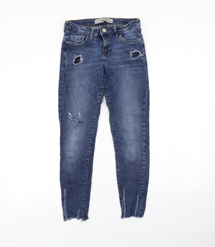 Denim & Co. Womens Blue Skinny Jeans Size 8 L28 in