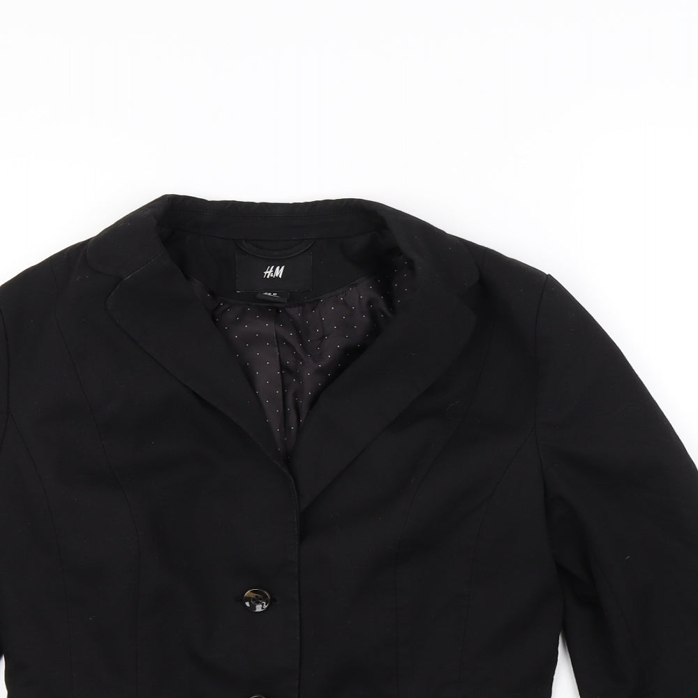 H&M Womens Black   Jacket Blazer Size 12  - Shoulder Pads