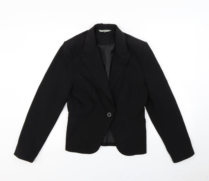 Red Herring Womens Black Jacket Blazer Size 12 - Shoulder Pads
