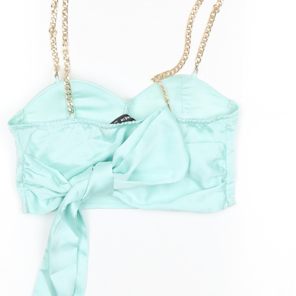 SheIn Womens Blue   Cropped Tank Size XS  - bralet with tie