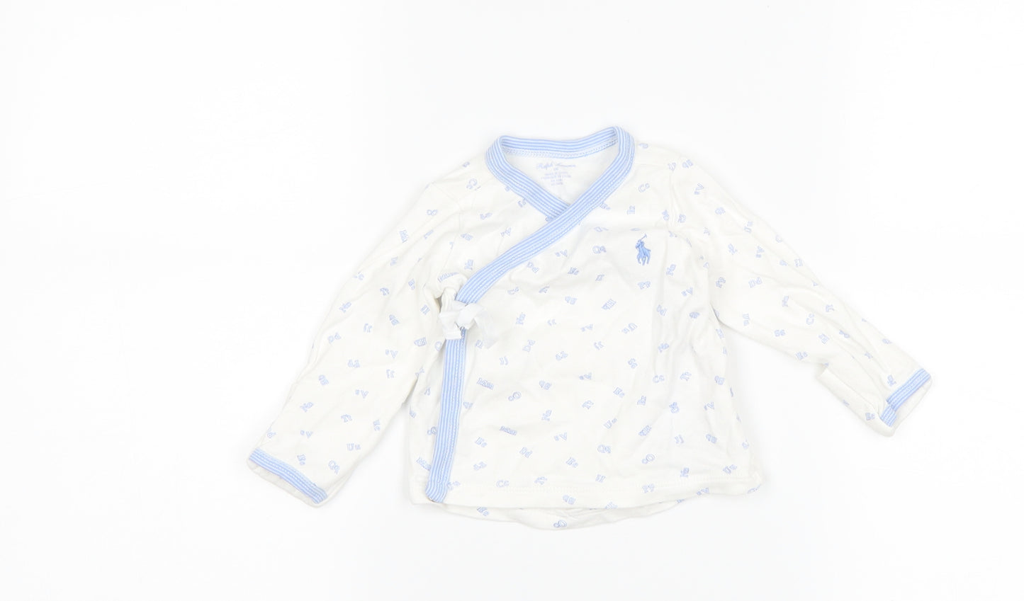Ralph Lauren Baby White   Basic T-Shirt Size 3-6 Months  - Graphic tie side