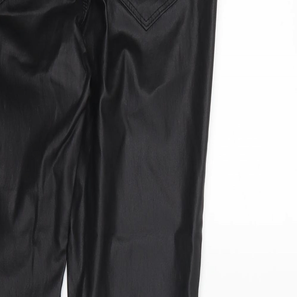 Estee Brown Womens Black   Trousers  Size 12 L29 in - Leather Look