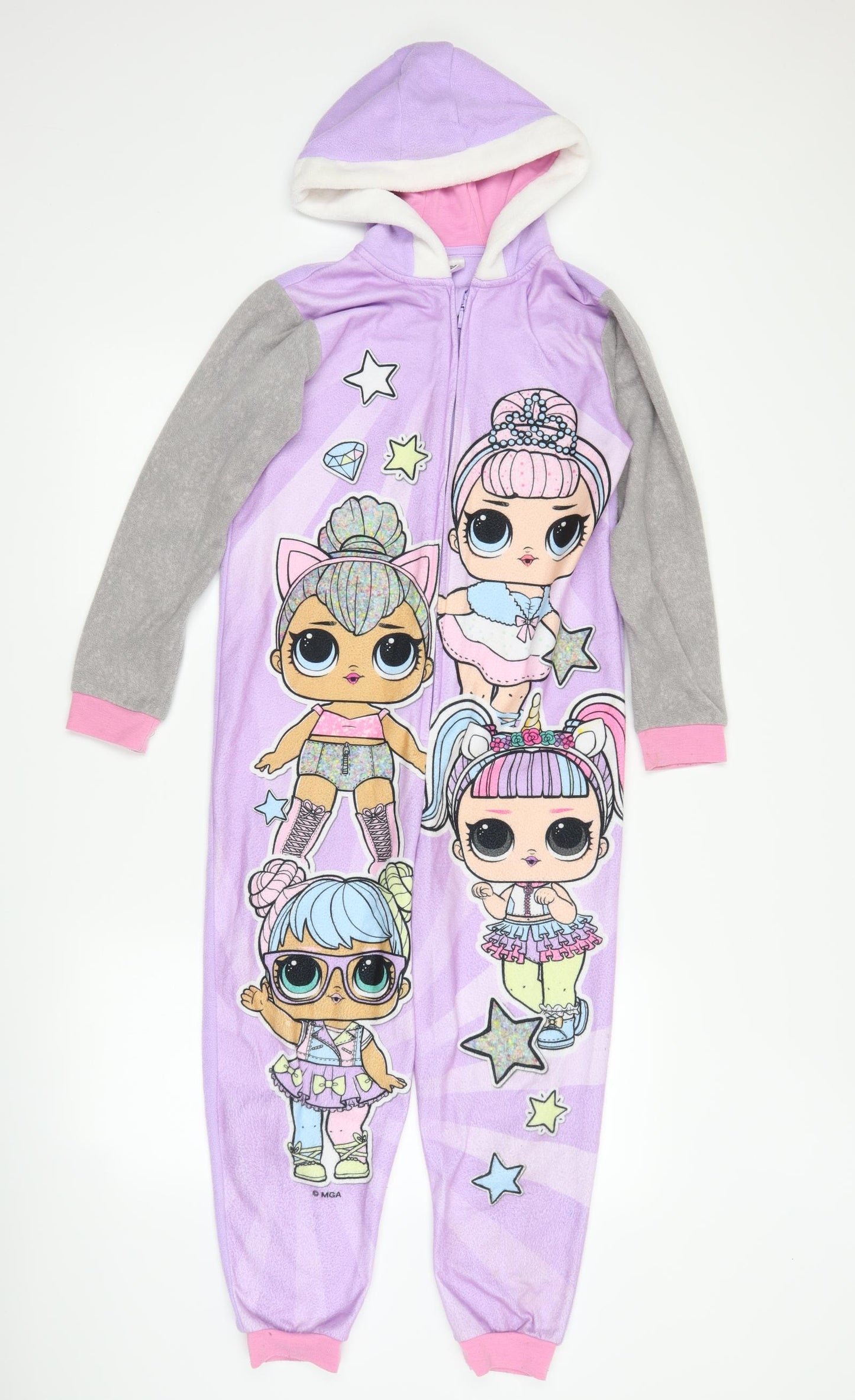 George Girls Purple  Fleece Top One Piece Size 9-10 Years  - LOL Surprise! Dolls