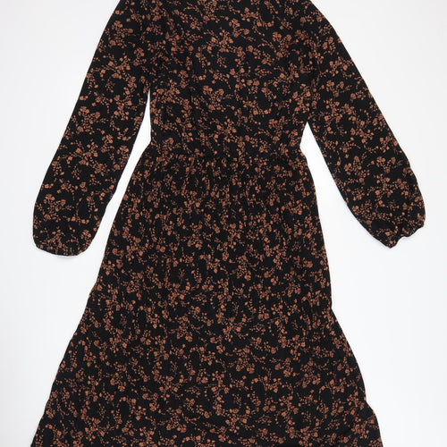 George Womens Black Floral  Maxi  Size 8
