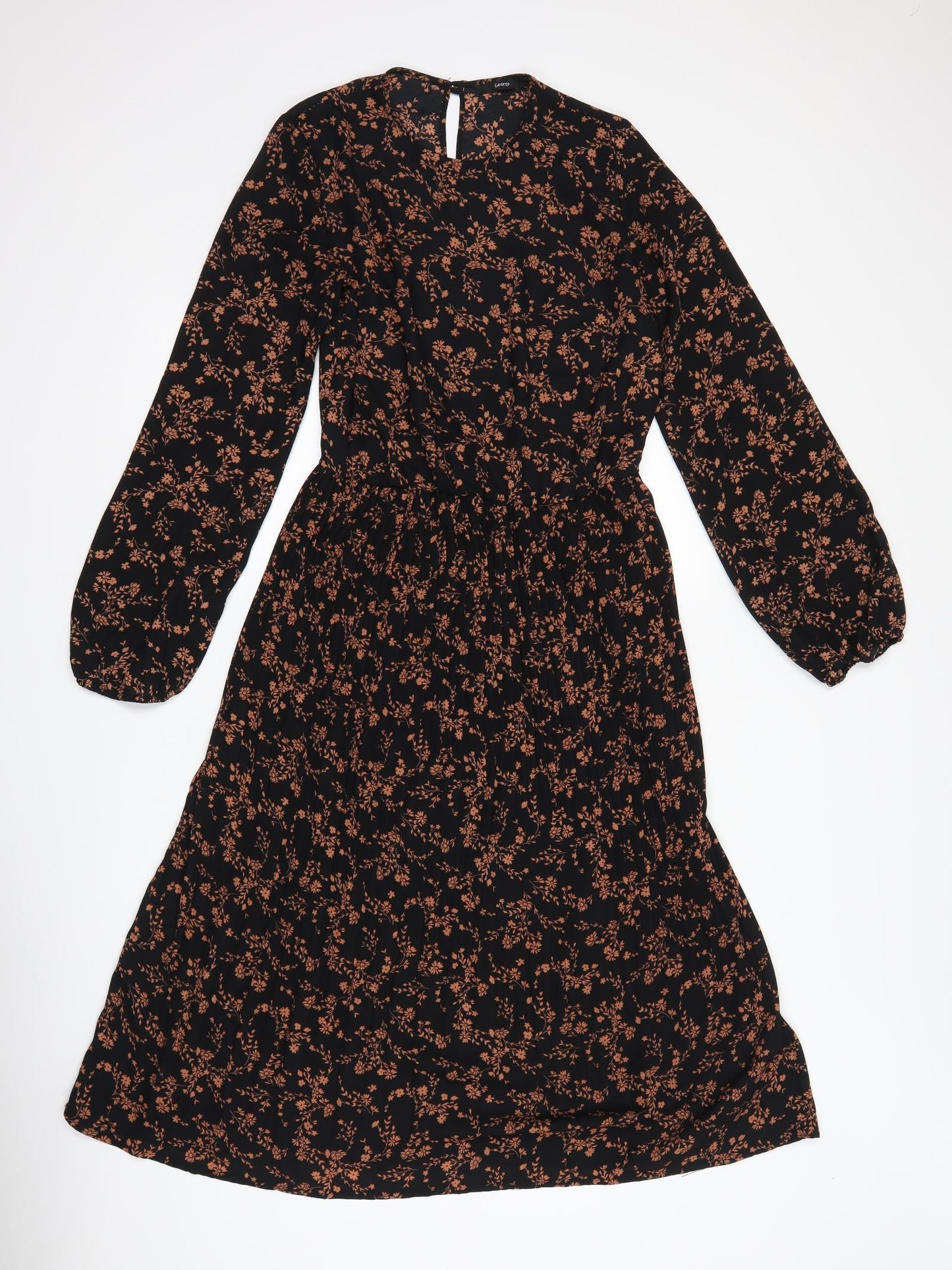 George Womens Black Floral  Maxi  Size 8